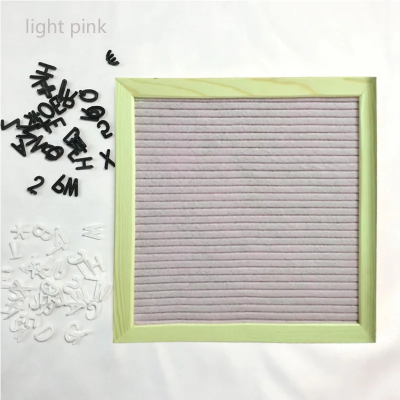 light pink Декоративные доски, сменные Символьные цифры, деревянная рамка, офисные персонажи, доски для сообщений, войлочная доска с буквами, домашний декор - Цвет: light pink