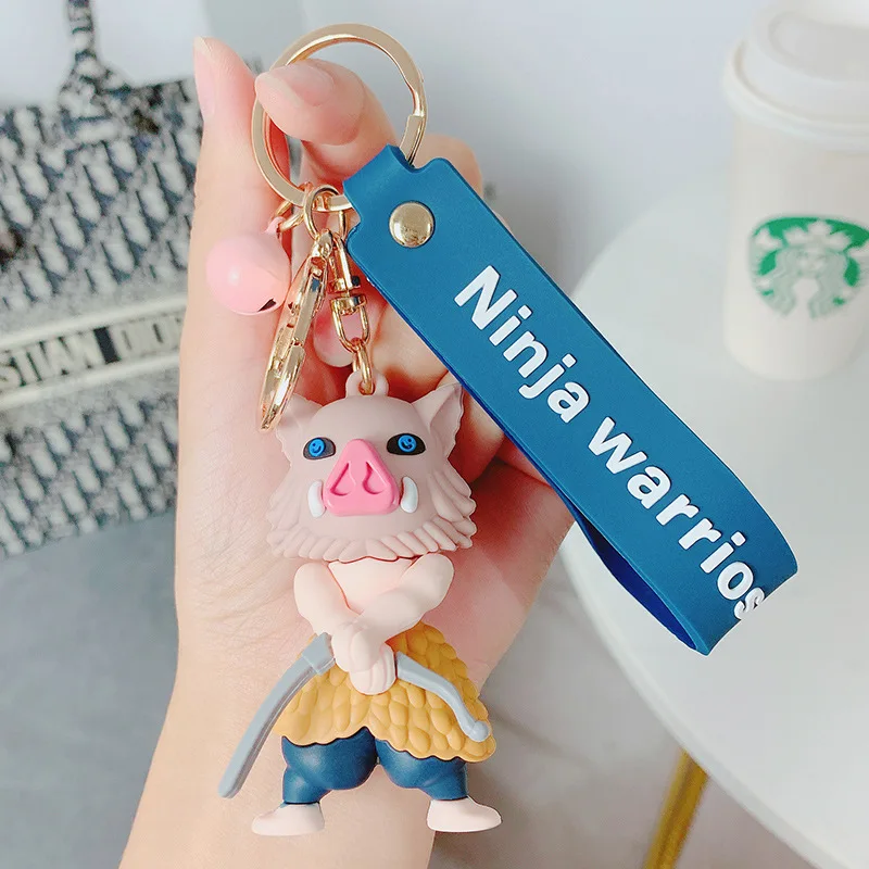 

10cm Japanese Anime Characters Key Chain Fashion Accessories Lovely Decorations Bag Pendant Kamado Tanjirou Agatsuma Zenitsu