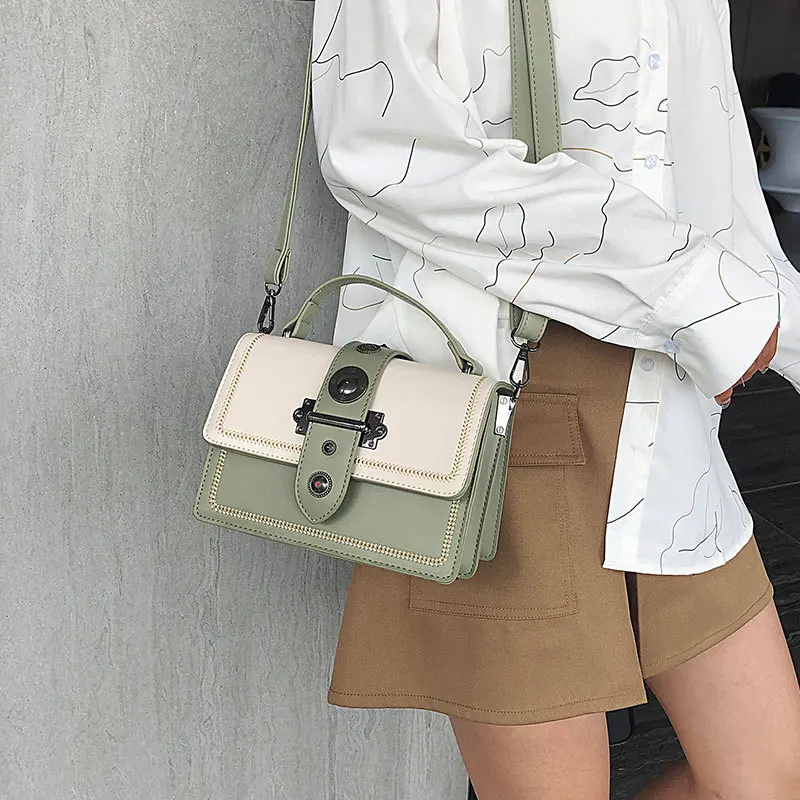 Женская сумка через плечо Meteor Bird Синяя кожаная мессенджер с клапаном для