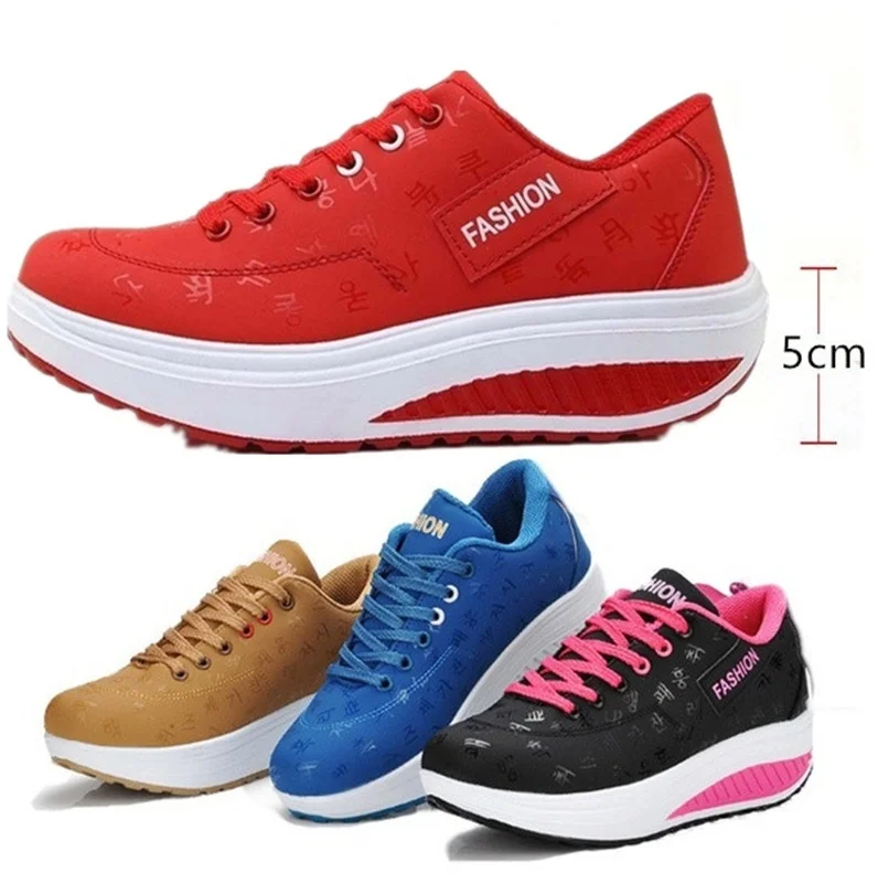 

Lady Fitness Shoes Sport Breathable Shake Shoes Women Mesh Shoes Casual Platform Sneakers Designer High Increasing Vulcanized