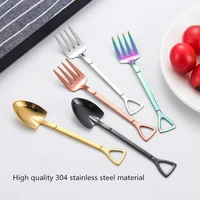 2021 creative 304 stainless steel teaspoon fruit salad fork spatula stirring coffee watermelon spoon soup spoon bar utensils