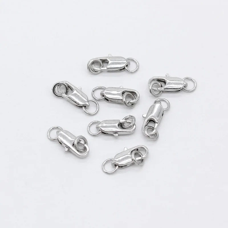 20p Серебряная позолоченная медная застежка 802 Омаров Пряжка hdning с кольцом для прыжков бусины обжимной Конец ожерелье оснастки цепи diy ювелирные изделия - Цвет: nickel