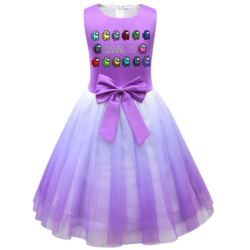 

2021 New Flower Girls Dresses for Kids Hot Game Among us Girls Dress Toddler Girl Clothes for Summer Outfits Girls Kids Clothes