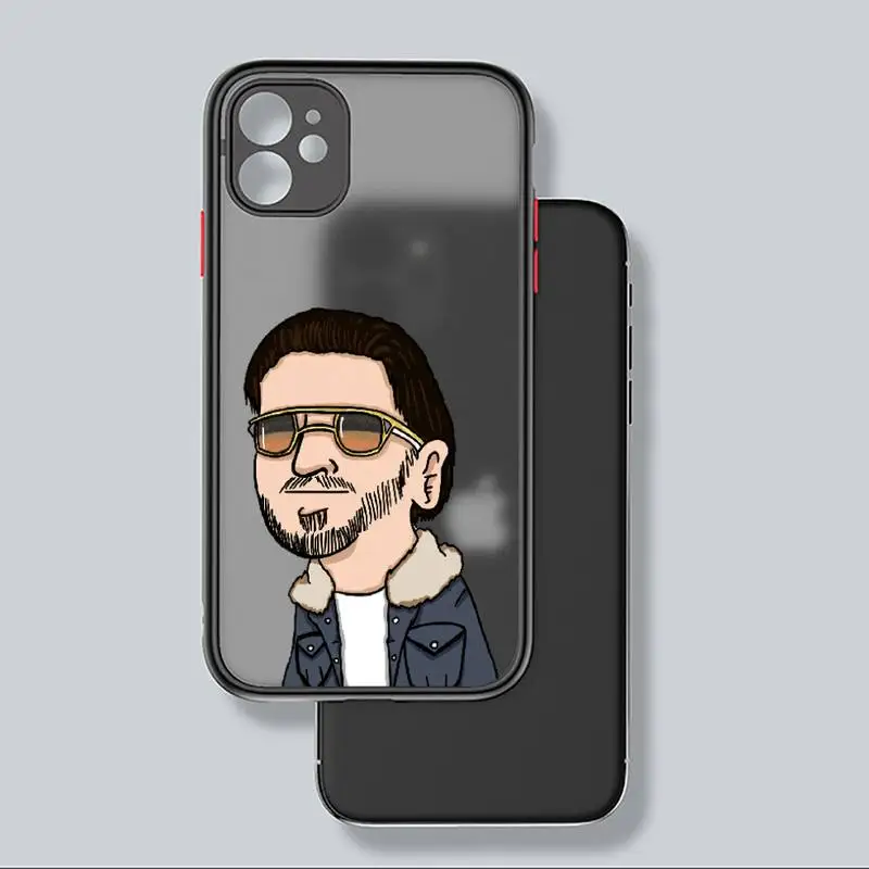 

PNL QLF Phone Case black matte transparent For iPhone 7 8 x xs xr 11 12 pro plus mini max Clear Funda