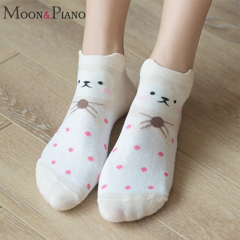 Kawaii/женские носки с героями мультфильмов Хлопковые весенние теплые милым