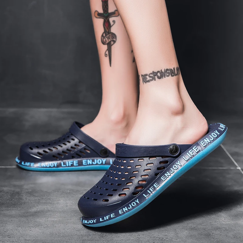 

Off-Bound Summer Men Slippers Outdoor Clogs Garden Shoes Beach Slippers Indoor Home Slides Mules Bathroom Loafers Flip Flops 45