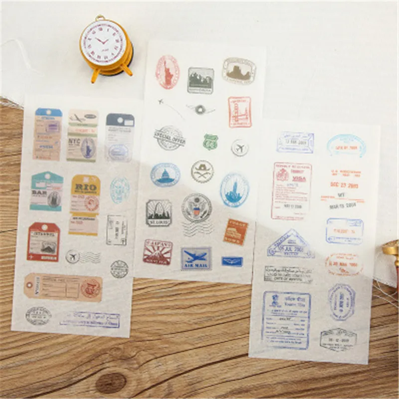 6 ⑤ упак. мультяшная винтажная наклейка с печатью детские игрушки аниме наклейки