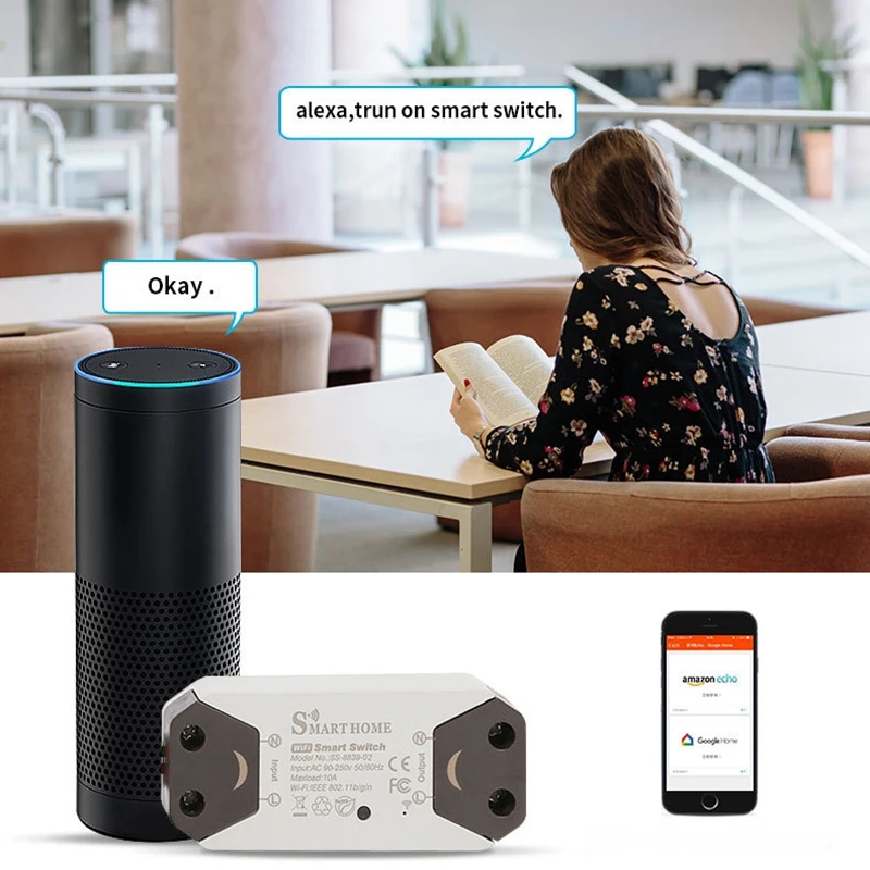 Wifi умный переключатель беспроводной модуль универсальное реле Совместимо с Google Alexa Echo для Smartlife DIY домашняя заявка через IOS A