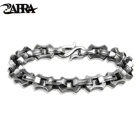 zabra luxury viking bracelet real 925 sterling silver men bracelet 9mm wide vintage punk heavy chain link biker bangle jewelry