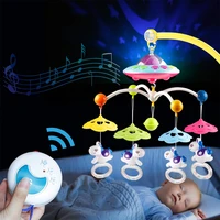 baby mobile rattles crib mobile toy with light music projector timing function cartoon rattles remote control musical toys