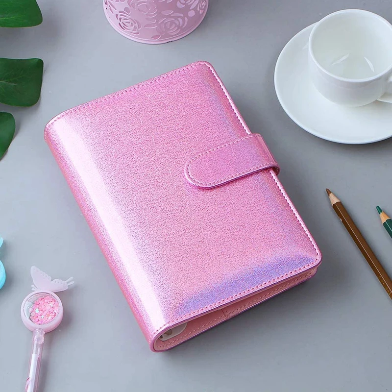 

A6 Pu Leather Notebook Binder Cover,6 Ring A6 Binder Budget Cash Envelopes,Planner Travel Journal Binder Cover