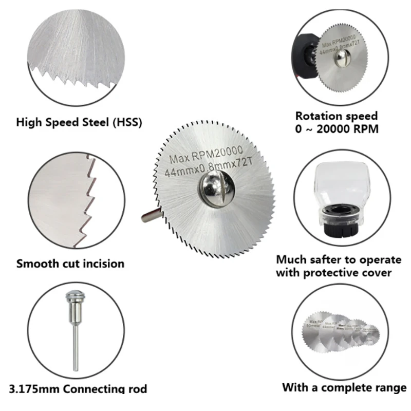

121Pcs Steel Cutting Blade Set for Electric Grinding Rotary Tool Cutting Wheel Saw Blade for Metal Cutting