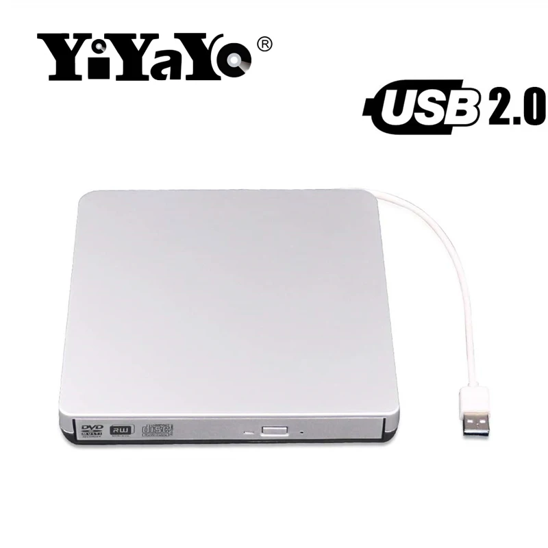 YiYaYo внешний CD привод USB 2,0 DVD RW горелки Писатель Оптический привод CD rom плеер для Windows 7/8/10/XP/Mac OS ноутбука