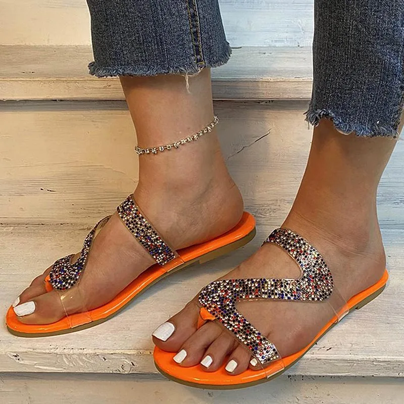 

Сандалии женские без застежки, плоская подошва, модные пляжные тапочки, гладиаторы, большие размеры, лето