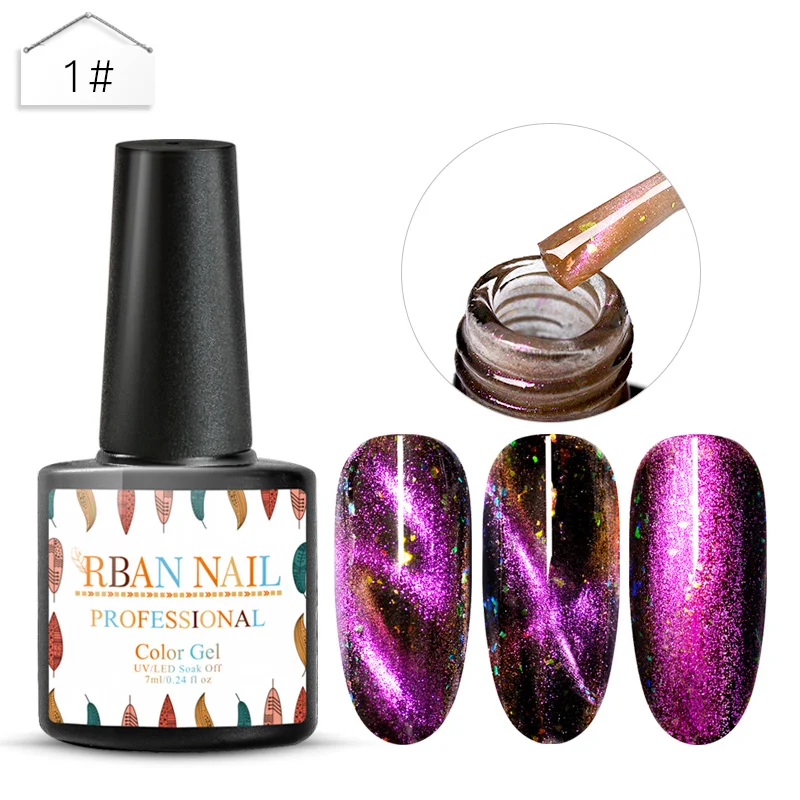 RBAN NAIL УФ Гель-лак для ногтей волшебный Звездный Гель-лак для ногтей с эффектом «кошачий глаз» лак Магнитный голографический УФ замачиваемый стойкий Гель-лак