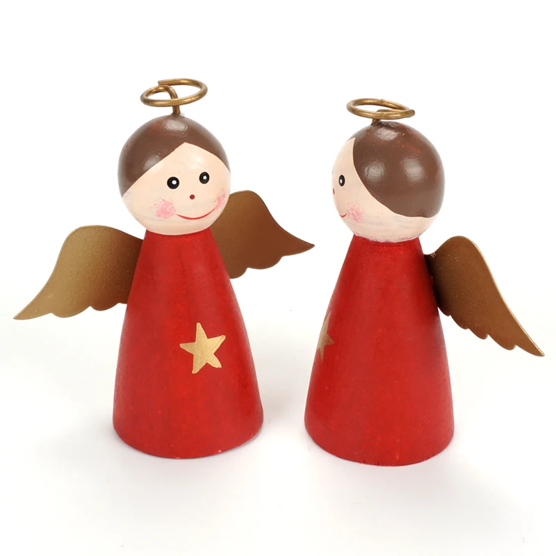 Новинка 2019 года рождественские украшения 1 шт. деревянные крылья Ангела красного