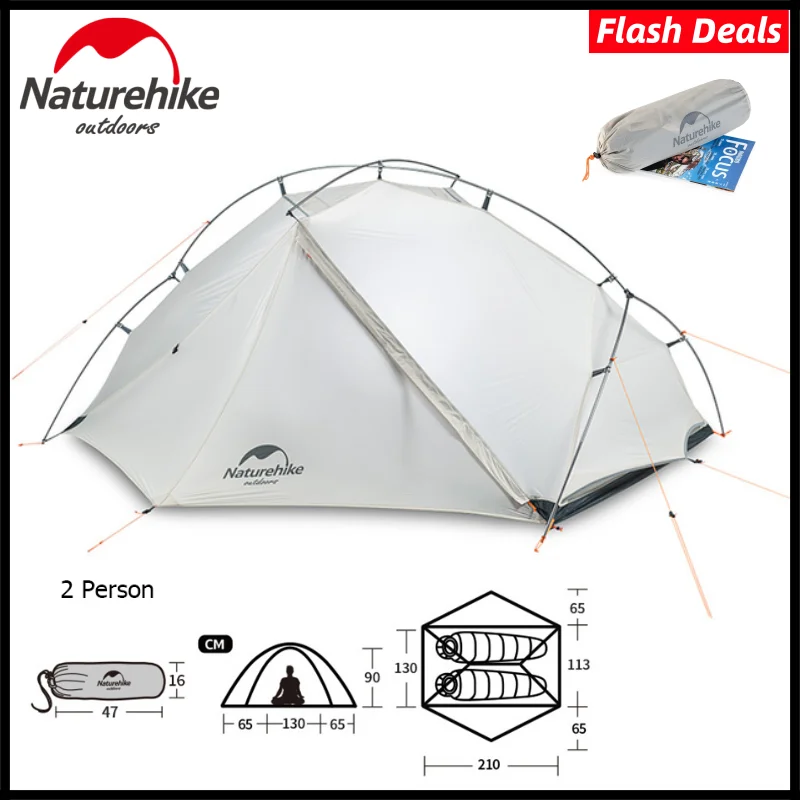 

Naturehike VIK Tent 15D 1/2 Person Ultralight Tent Portable Travel Hiking Outdoor Tent Airy Fishing Tent Waterproof Camping Tent