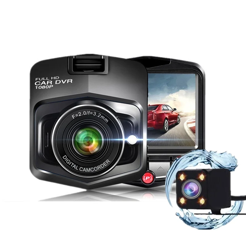 Автомобильный видеорегистратор Full HD 1080P 2 4 дюймовый IPS сенсорный камера с двойным