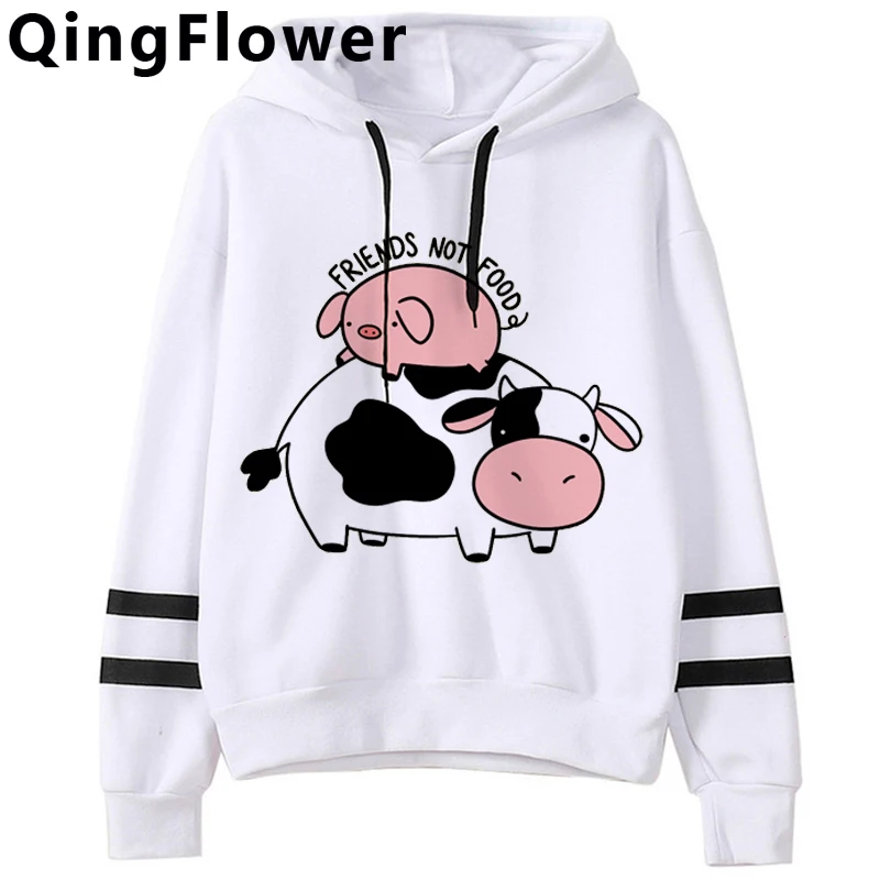 Милые аниме веганские Смешные Мультяшные графические толстовки для женщин Ullzang