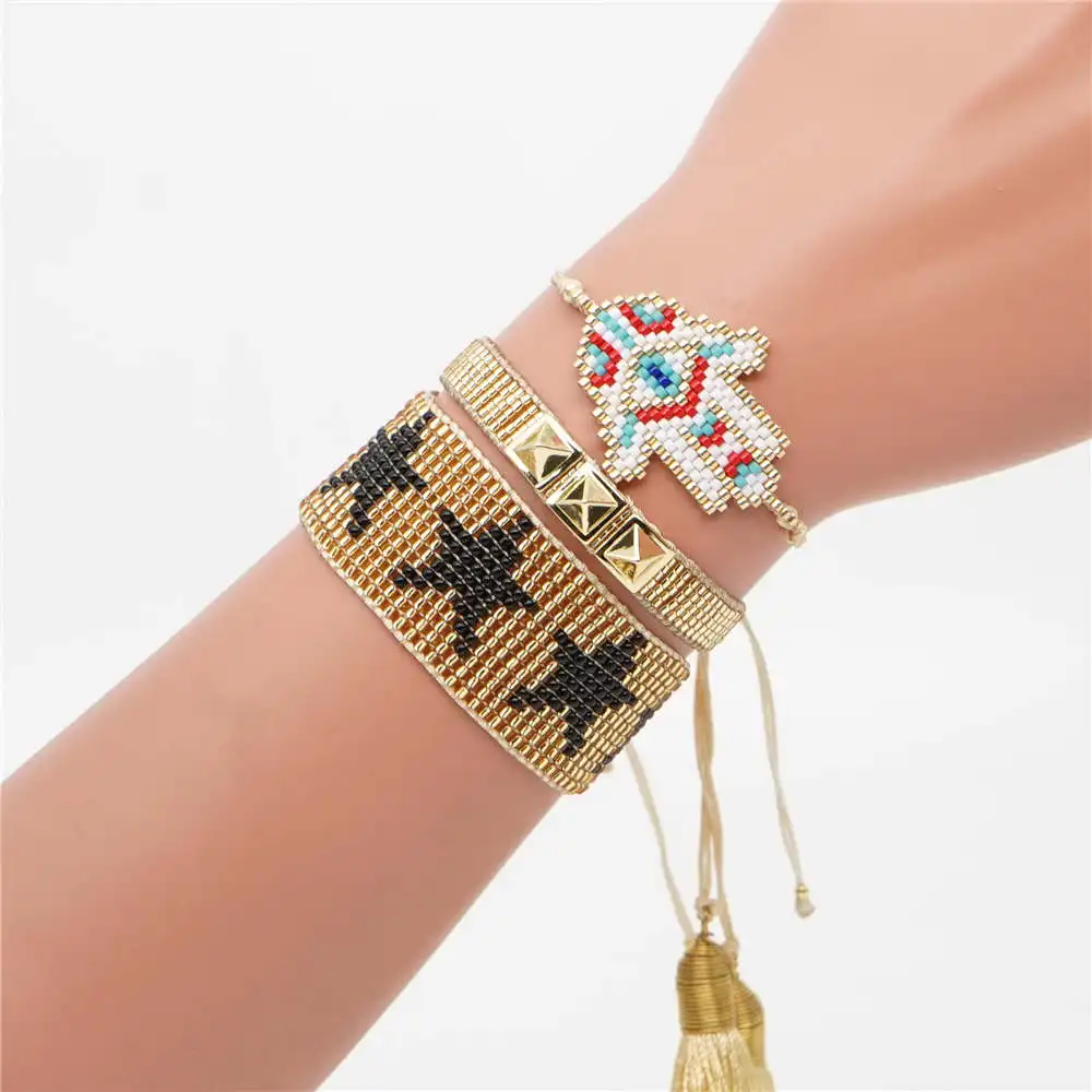 Браслет Shinus miyumi Evil Eye Браслеты Mujer лето 2019 ювелирное изделие со звездой рука