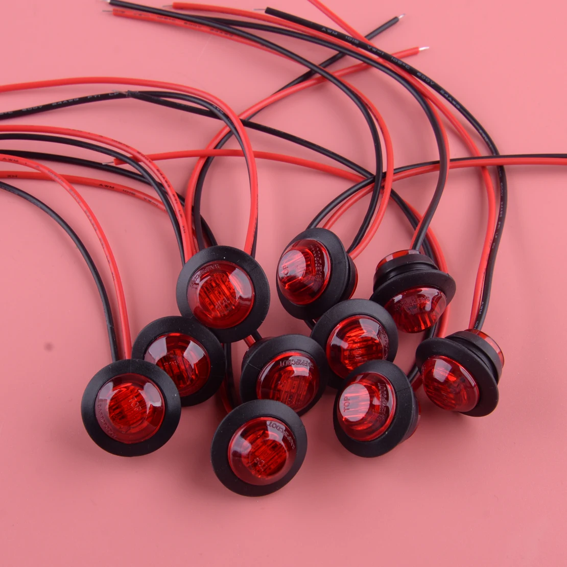 Универсальный 10 шт./компл. 12V 3/4 &quot3 светодиодный красные маленькие круглые