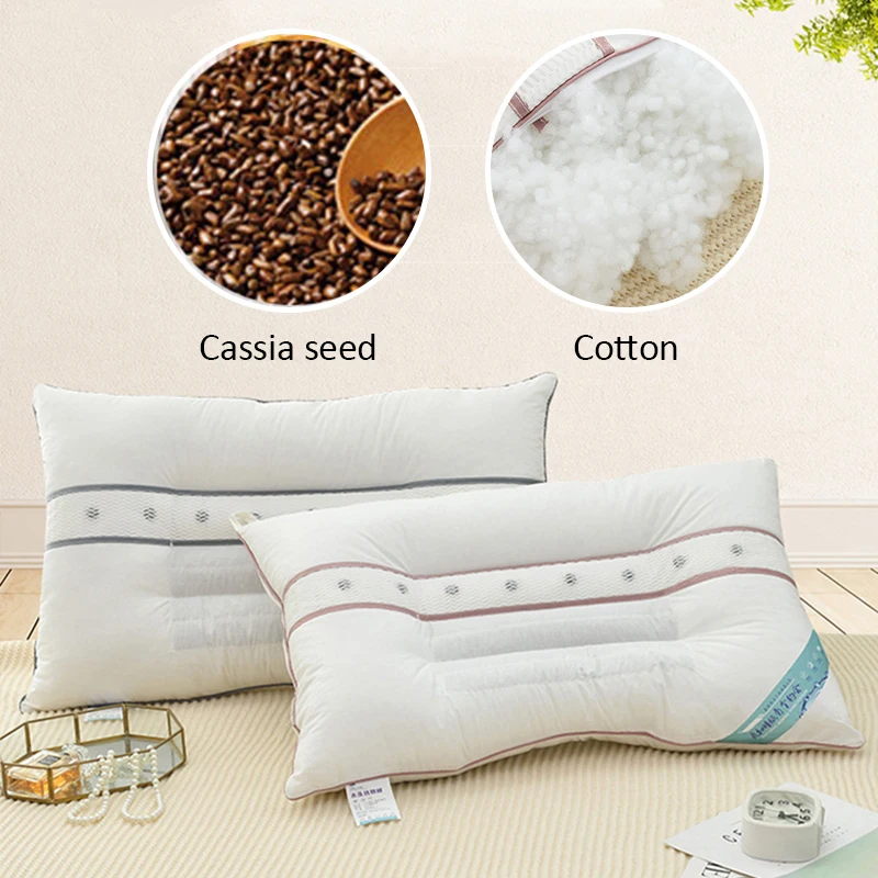 Cassia Seed Sleeping Pillow Genuine Top Magnetic Therapy Gifts Health Care 48x74cm Neck Pillows for Bedroom | Дом и сад