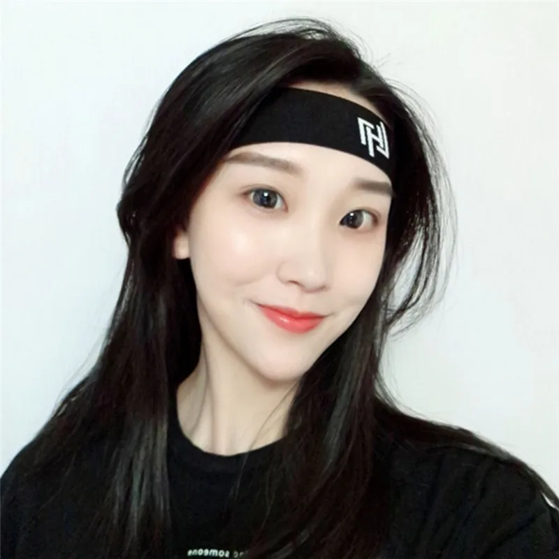 Модный Эластичный спортивный головной убор унисекс с буквенным принтом обручи