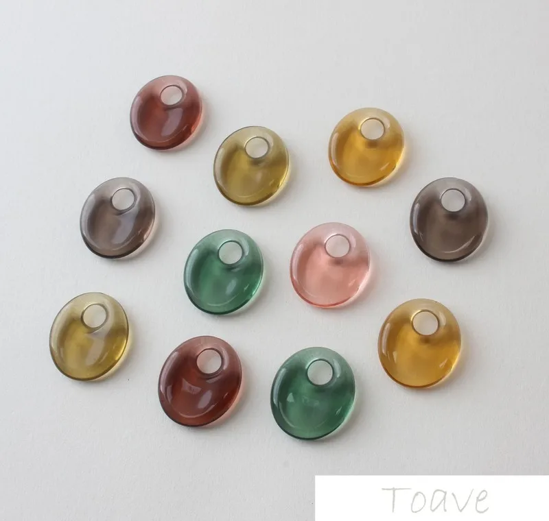 

10pcs Spring and Summer Acrylic Transparent Color Oval Hollow DIY Pendant Material Accessories Hair Clip Hair Accessories