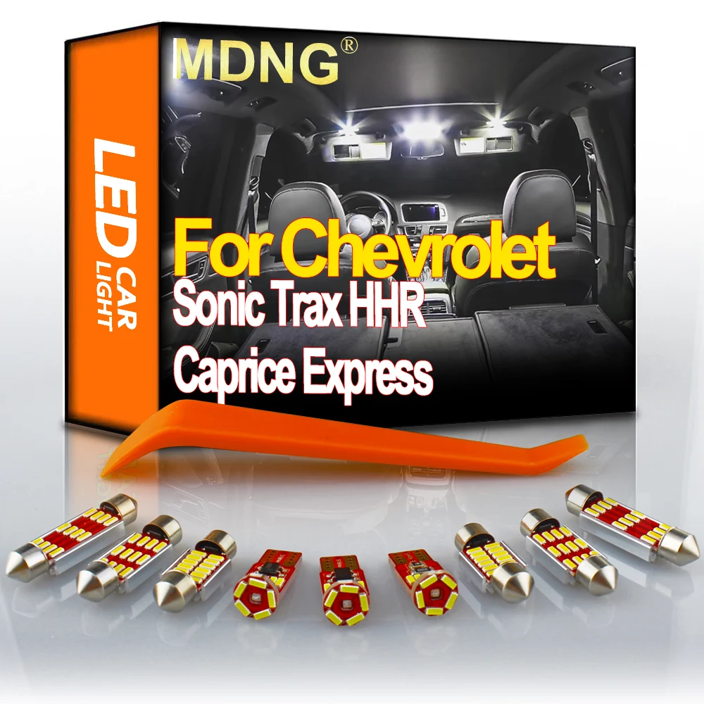 MDNG Canbus для Chevrolet Chevy Sonic Trax HHR Caprice Экспресс светодиодный интерьер КУПОЛ багажник