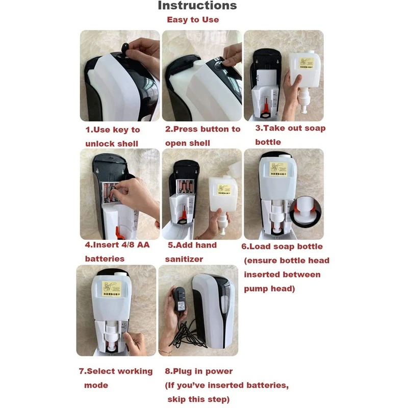 

1000ML Smart Sensor Soap Dispenser,Pressless Foaming Hand Cleaner Wall Mounted Soap Dispenser for Bathroom Kitchen Promotion