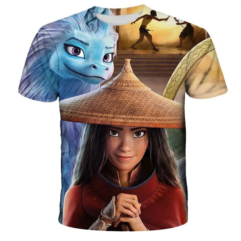 

Boys Raya And The Last Dragon T-shirt SuperMario Print Clothes Girls 3D Funny T-shirts Costume Children 2021 Summer Baby Tshirts