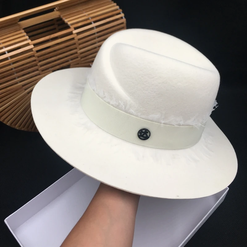 Летняя мода m fedoras белая женская шляпа высокого качества кружева солнцезащитный крем шерсть