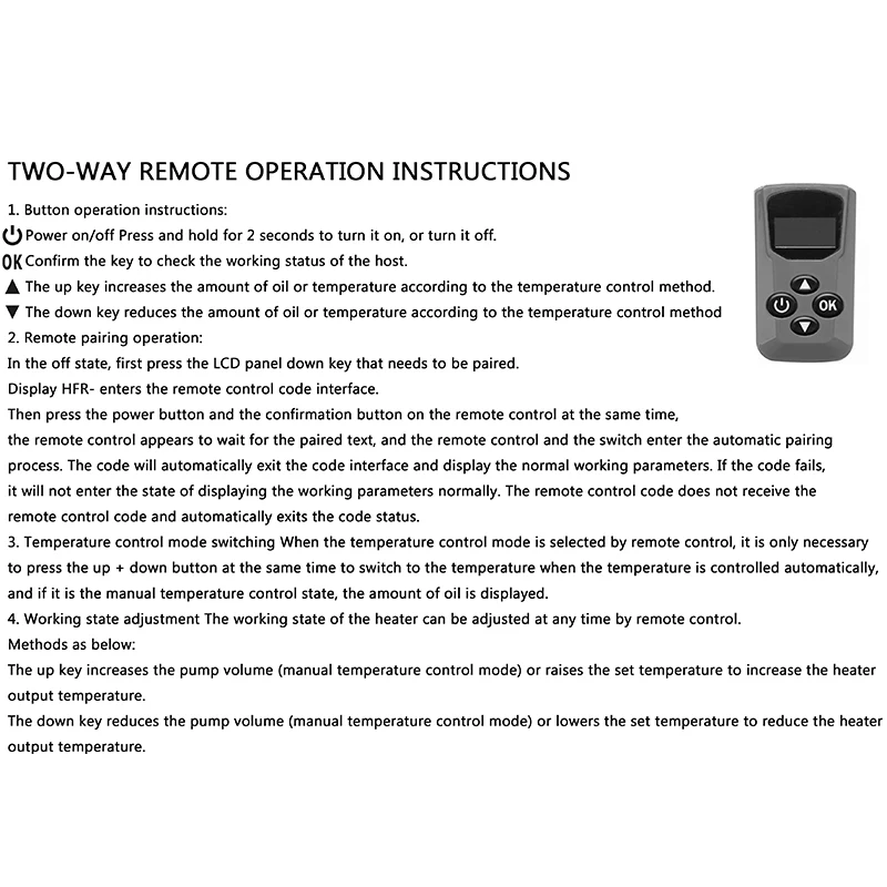 

12/ 24V Car Air Diesel Parking Heater Controller LCD Switch + Remote Control