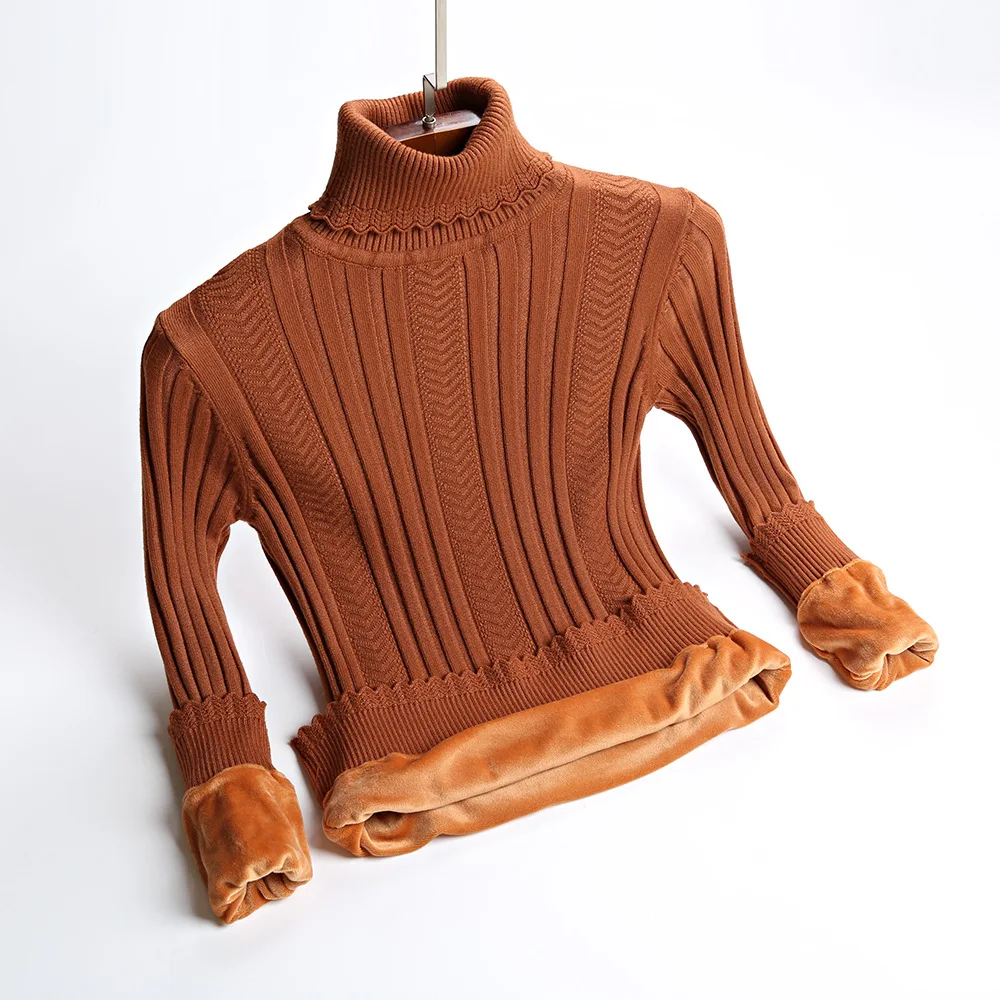 HLBCBG плюс бархатные теплые женские пуловеры свитер женский толстый вязаный