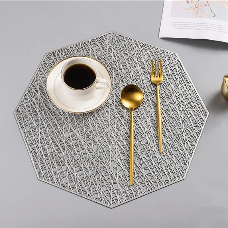 6 шт. ПВХ салфетки Восьмиугольные полые Водонепроницаемый Нескользящие Коврики