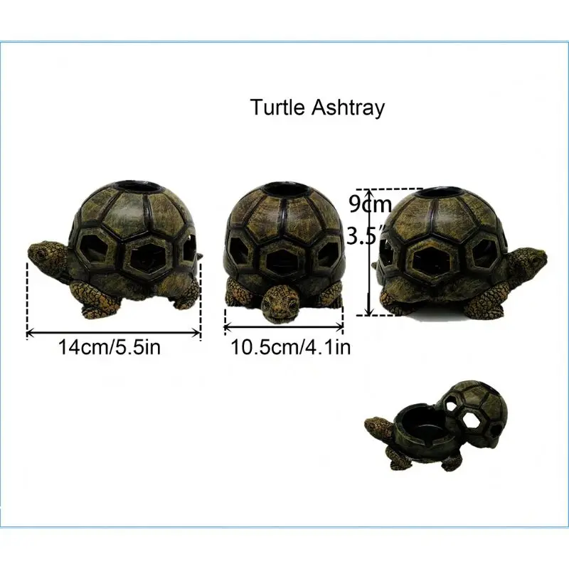 

Creative Turtle Ashtrays With Lid For Cigarettes, Resin Decorative Ash Tray For Indoor And Outdoor Ashtrays For Cigarettes Ash T