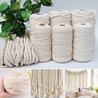 10 400m 123456mm macrame rope twisted string cotton cord natural cotton rope craft cord for diy crafts knitting wedding dec
