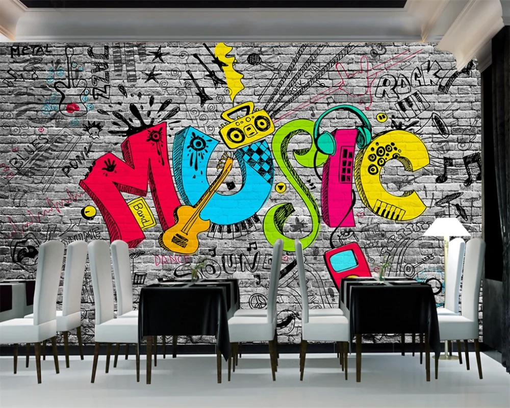 Custom 3d wallpaper mural KTV bar creative cultural background wall | Обустройство дома