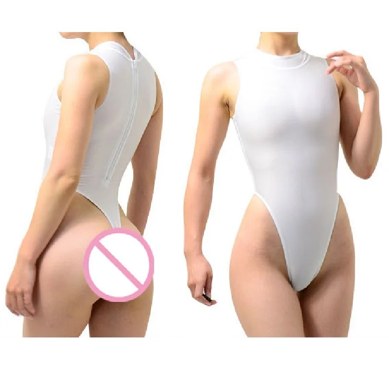 Купальник женский без рукавов с узкими плечами высоким воротом |