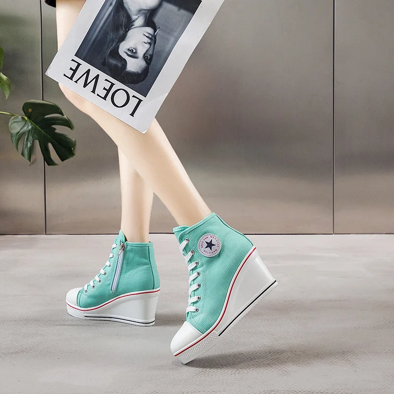 

Star Women Shoes Canvas Shoes Women Trainers High Top Sneaker Lady Autumn Female Footwear Breathable Girl Fashion All Size35-43