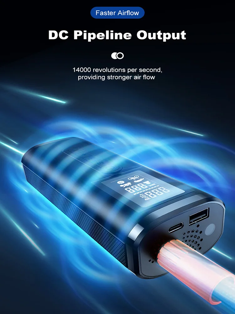 Barato Cafele-compresor De Aire Portátil De 12V Para Coche, Bomba Eléctrica De Alta Presión Para Bicicleta Y Barco, Inflador De Neumáticos Con Banco De Energía De 4000mah