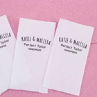 Этикетки для шитья, персонализированный бренд, Пользовательский логотип, хлопковые бирки, имя, товары ручной работы, вязание крючком, 25 мм x 50 мм (MD508