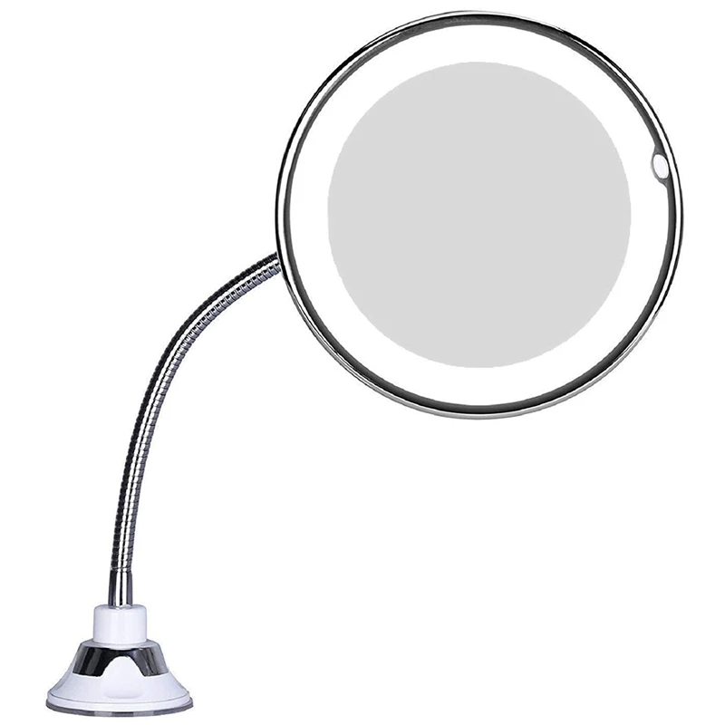 

Led 10X nifying Makeup Mirror Lighted Vanity Bathroom Round Mirror with 360 Degree Swivel Rotation, Flexible