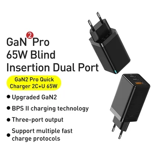 baseus gan2 pro usb charger 65w quick charge 4 0 pd fast charging for iphone 12 xiaomi macbook pro type c upgrad wall charger free global shipping