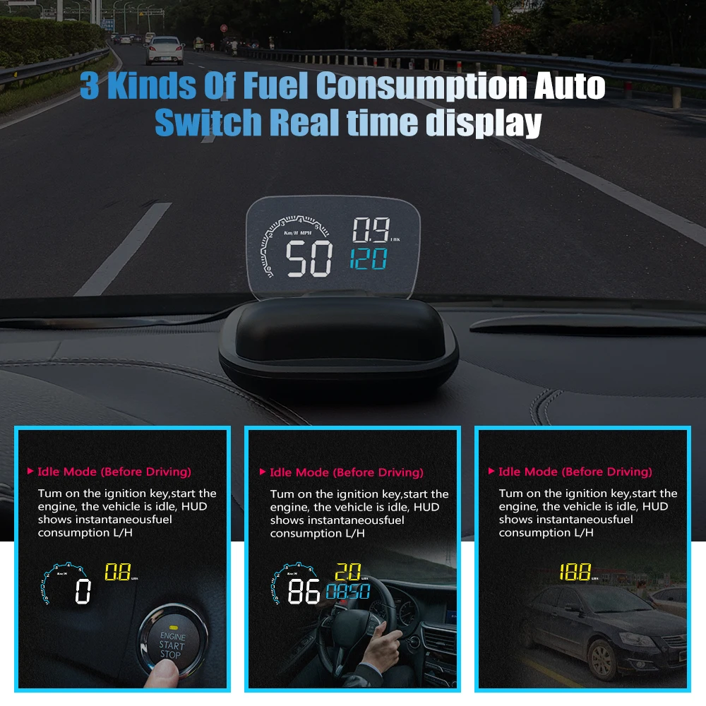 HUD дисплей C600 дисплей головы вверх Автомобиль HUD C600 OBD OBD2 проектор Цифровой скорость ometer дисплей автомобиля скорость охранной сигнализации