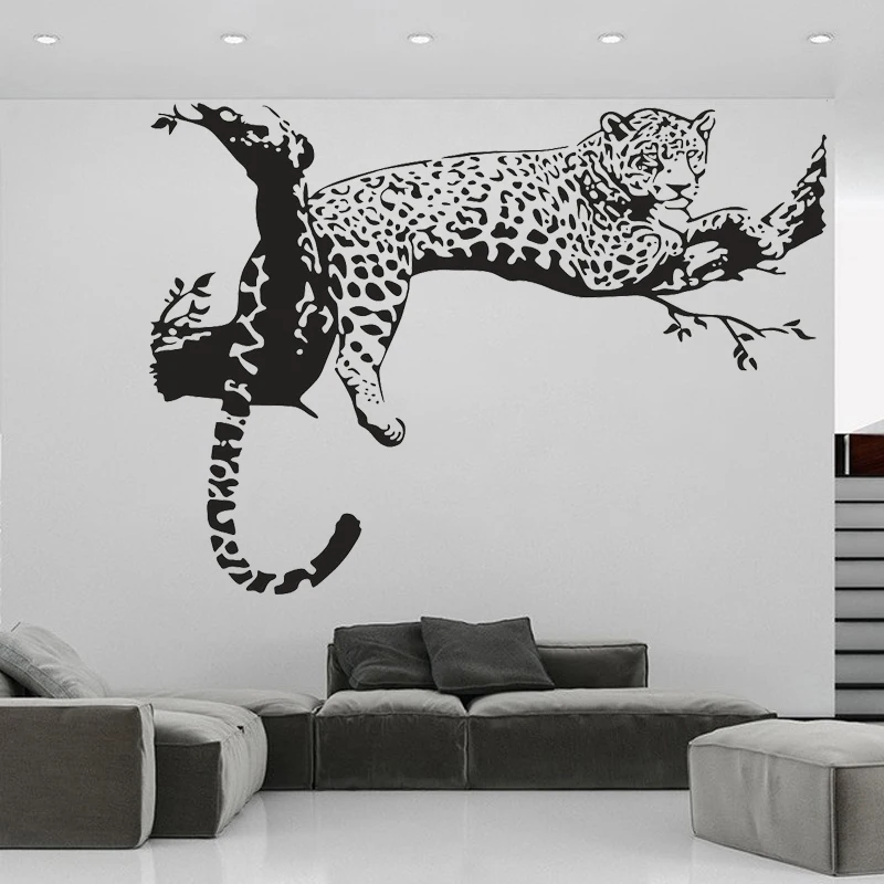 

Cheetah Wall Sticker Jaguar Leopard Decal African Animal Creative Home Decor Panther Bedroom Living Room Decoration P475