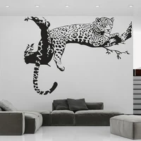 cheetah wall sticker jaguar leopard decal african animal creative home decor panther bedroom living room decoration p475