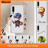 marvel avengers super cute anime phone case for huawei p50 p40 p30 p20 p10 p9 p8 lite e pro plus etui coque painting hoesjes c