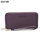 Модный новый женский кошелек из искусственной кожи на двойной молнии, длинный вместительный кошелек, кошелек для монет, сумка для телефона, пакет для карт