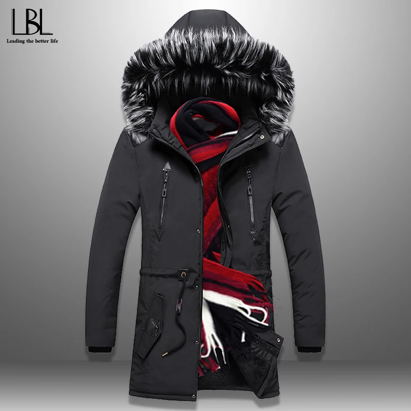 Новинка 2020 модная зимняя парка длинная мужская куртка плотное теплое пальто с